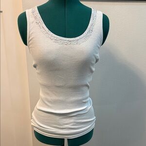 Old Navy Pale Blue Tank Top with Beaded Neckline